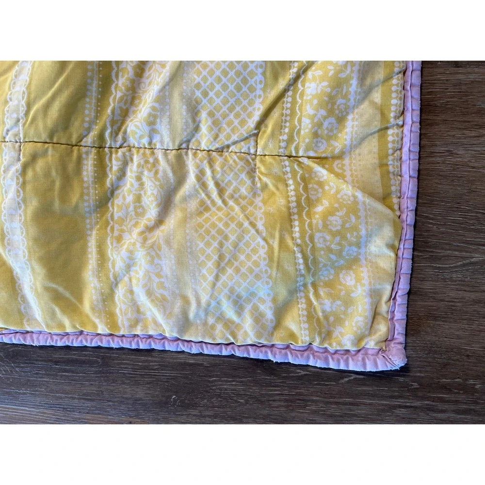 Handmade Patchwork Quilt Crib‎ Kids Small Multicolor Floral Cottagecore Blanket